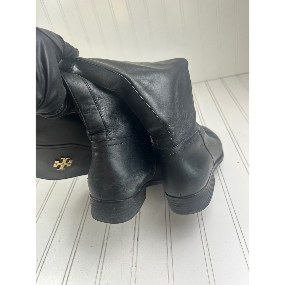 Tory Burch Black Leather Ashlynn Riding Boots Women's Size 8.5 - Picture 9 of 13